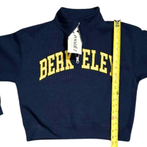 NWT Woman's ZOOZATZ Collegiate U of C BERKELEY Navy 1/4 Zip Sweat Shirt Top SZ M - Picture 5 of 6
